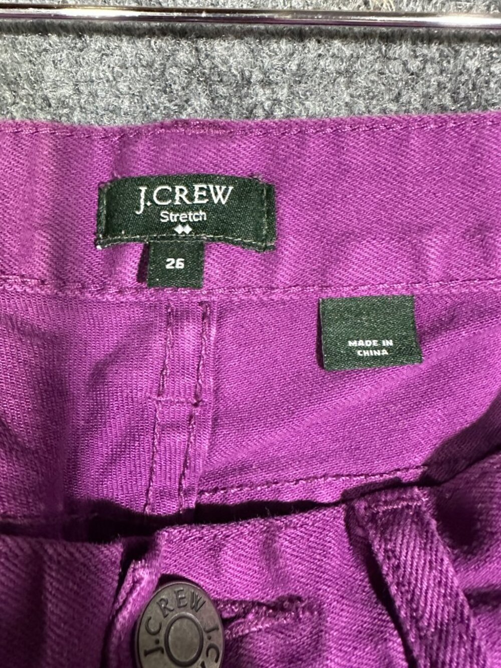 J Crew Jeans Womens 26 Toothpick Purple Cotton Stretch Skinny Pockets - Picture 6 of 9